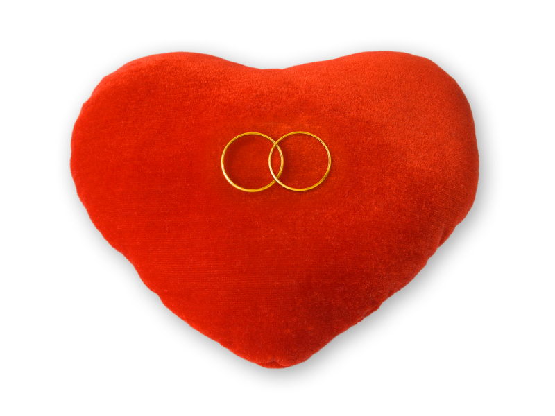heart ring pillow