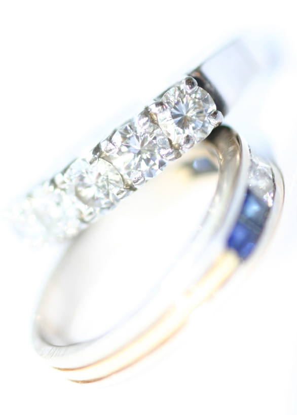saphire diamond platinum rings