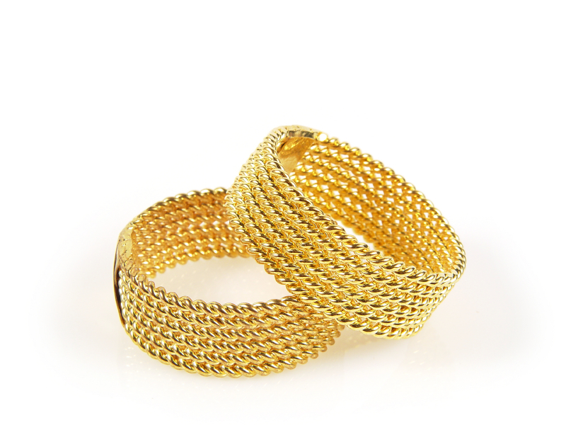 vintage braided gold ring set